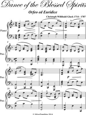 cover image of Dance of the Blessed Spirits Easy Intermediate Piano Sheet Music